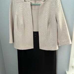 Sandra Darren Beige and Black Mini‎ Dress